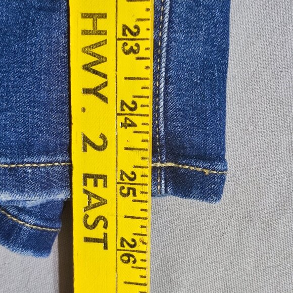 Tommy Hilfiger Jeans women's sz 0/W25 denim blue wide leg crop factorydistressed - Picture 14 of 16